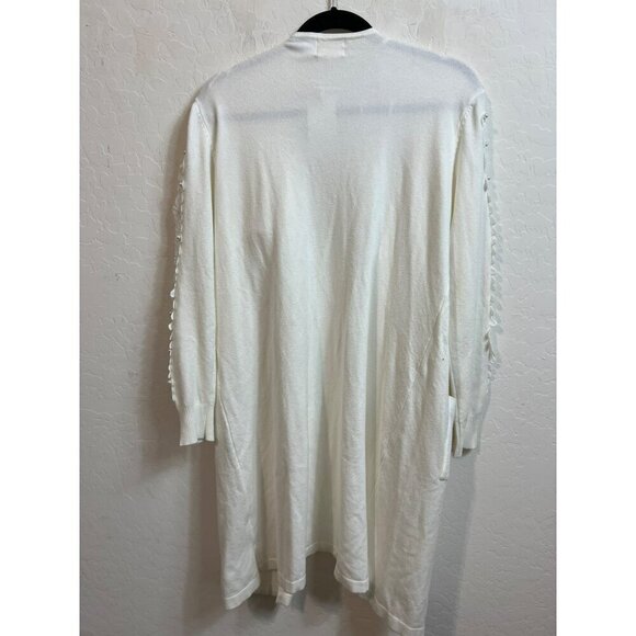 Ember XL Women Longline Cut Out Arm Detail Pearl Embellished Cardigan - Picture 8 of 8